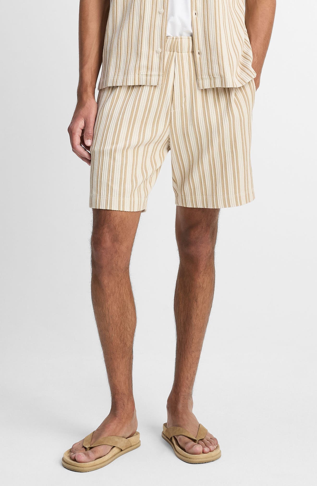 Vince Stripe Jacquard Shorts in Terrapin Combo at Nordstrom - 1