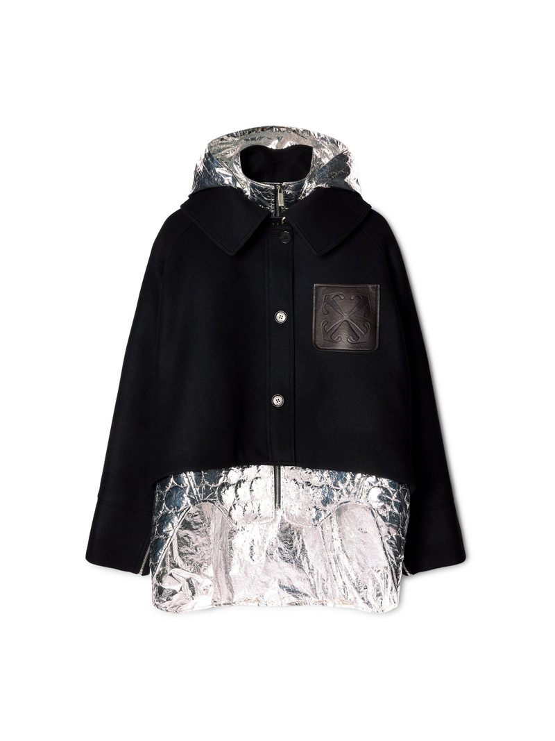 Brush Wo Mirror Padded Parka Black Silve - 1