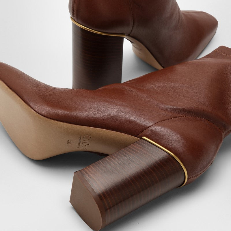 Chloé Cognac-Coloured Ambre Ankle Boot Women - 4