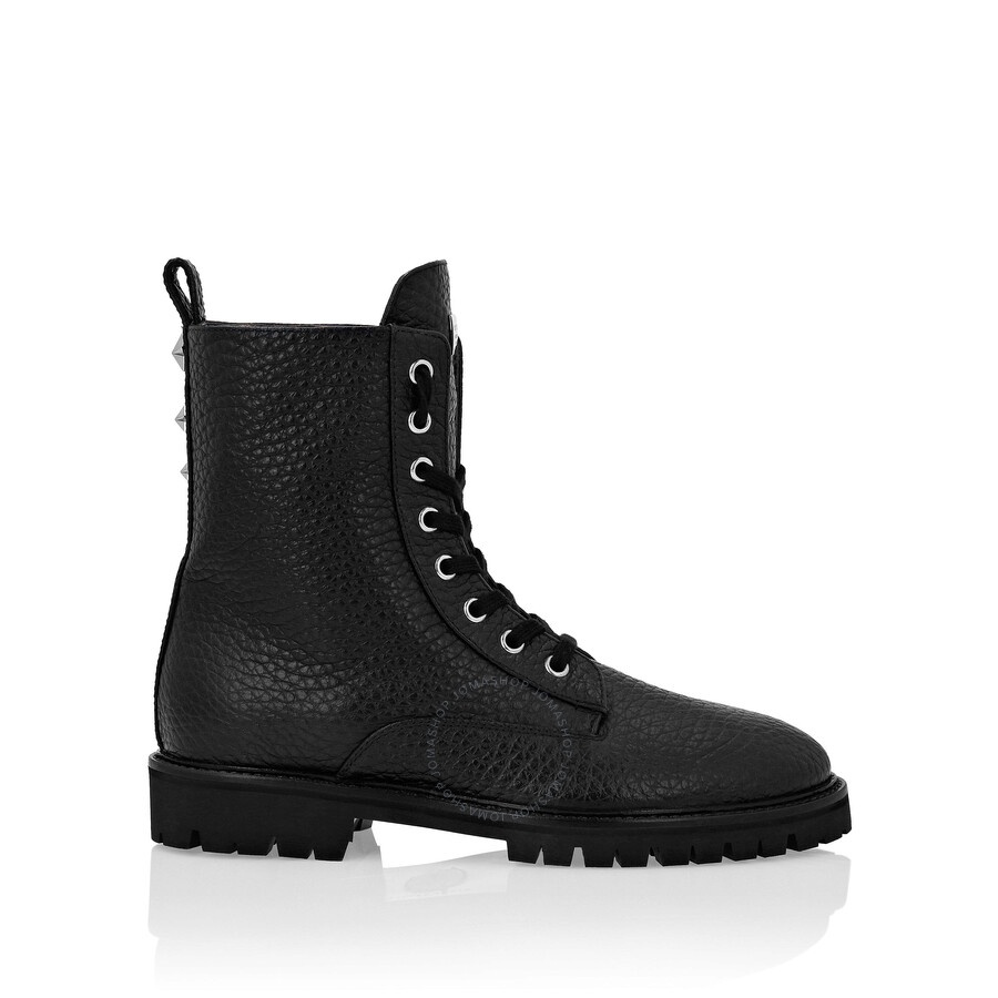 Philipp Plein Stars Studs Leather Commando Boots - 1