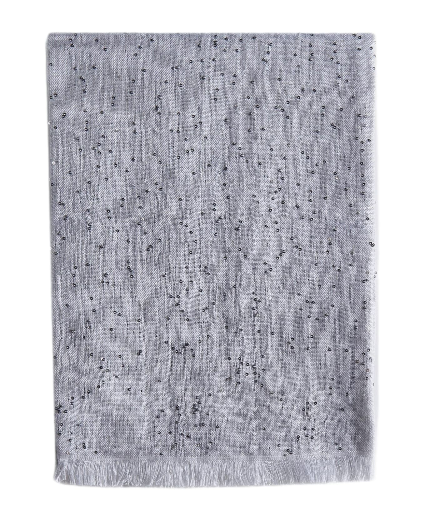 Embellished Frayed-edge Scarf - 1