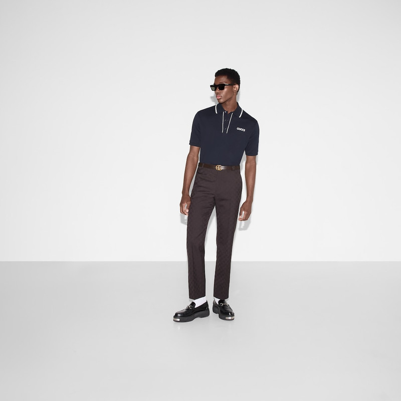 GUCCI Embroidered cotton piquet polo shirt outlook