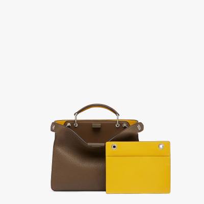 FENDI Brown and yellow leather bag outlook