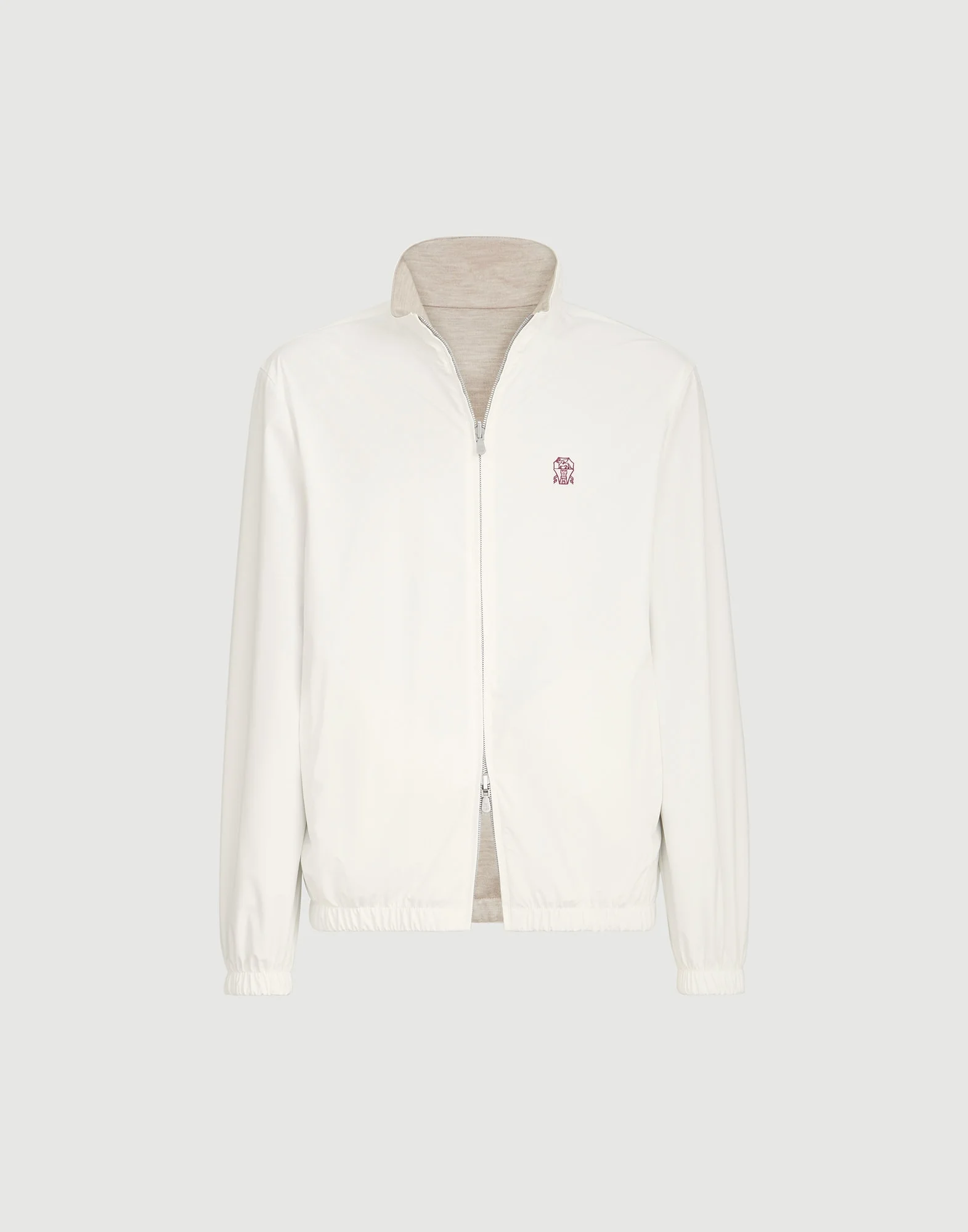 Bonded nylon reversible outerwear jacket with logo - 1