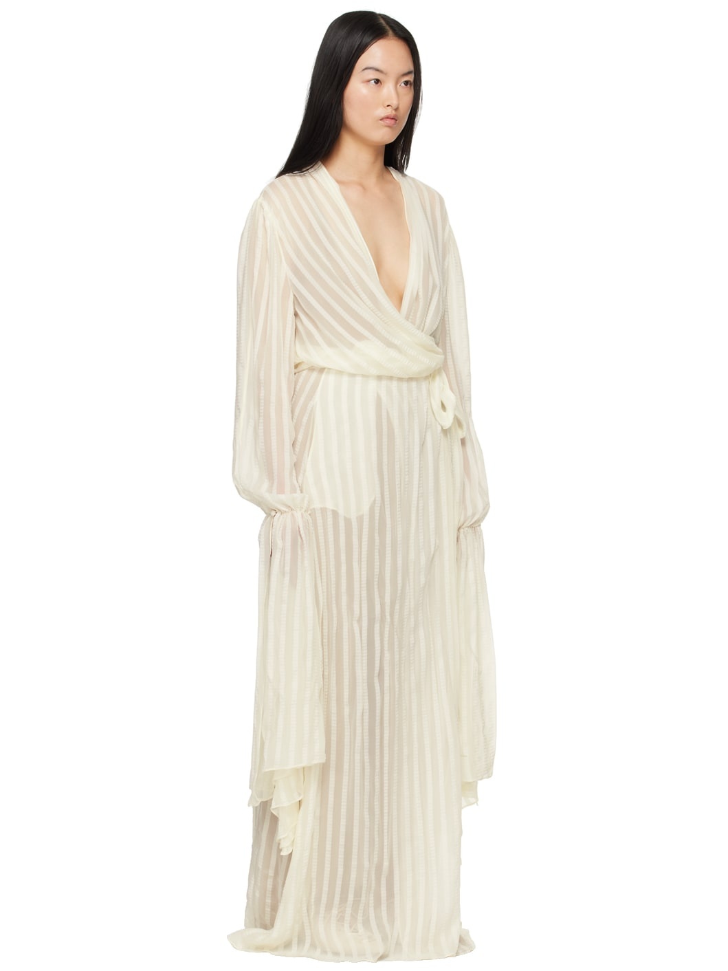 Off-White Wrap Maxi Dress - 2