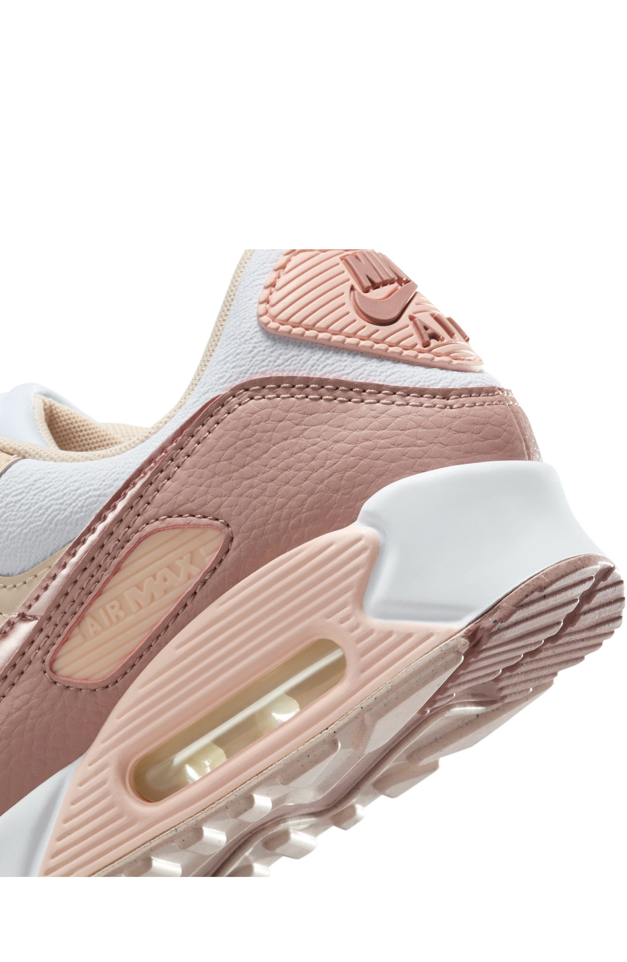 Nike Air Max 90 Next Nature Premium Sneaker in White/Pink/Coral at Nordstrom - 7
