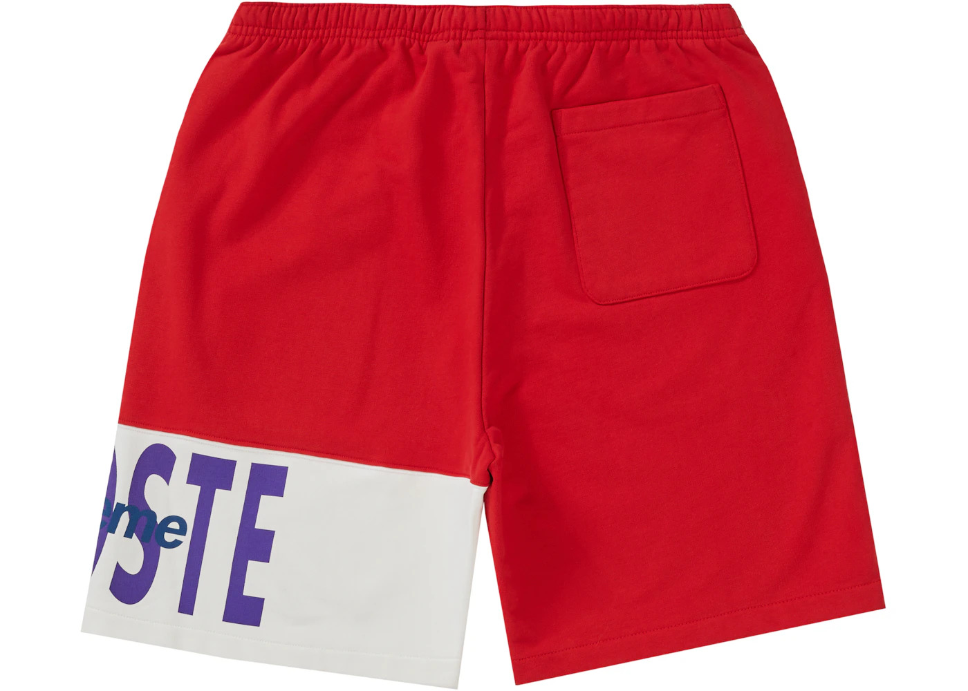 Supreme LACOSTE Logo Panel Sweatshort Red - 2
