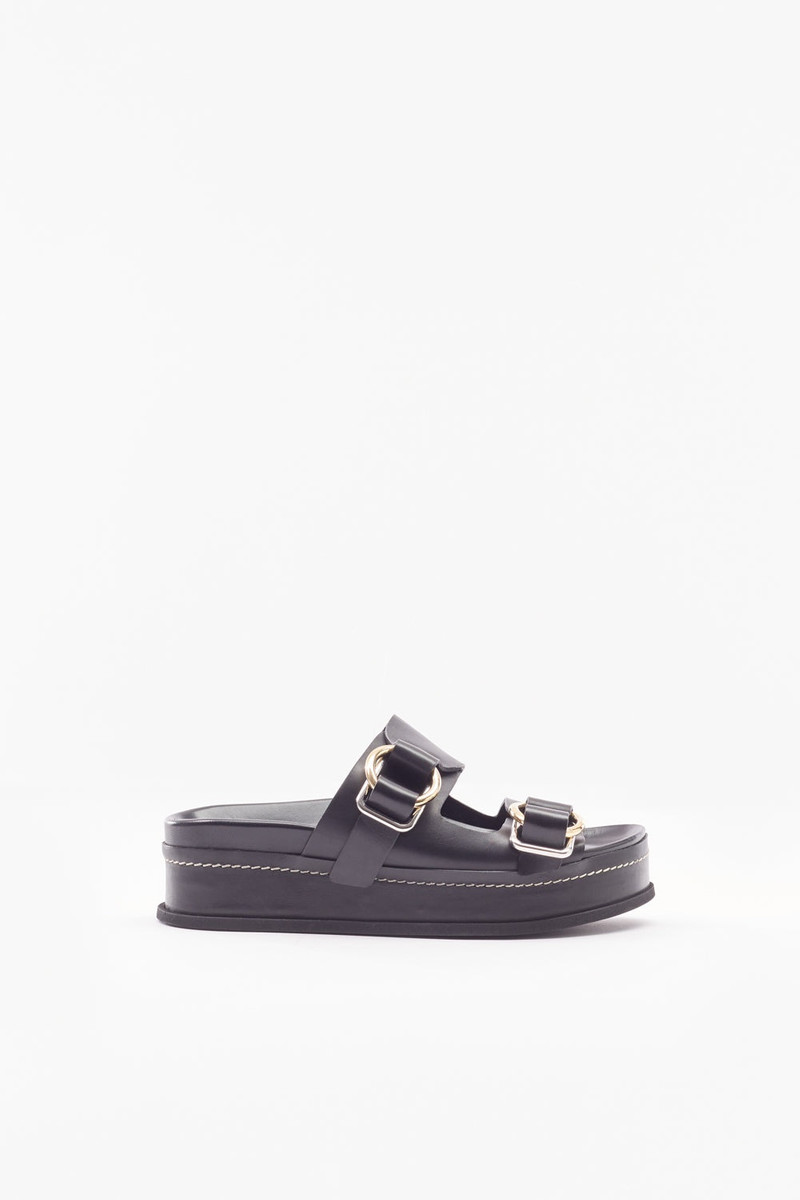 Freida Double-Buckle Platform Slides 1