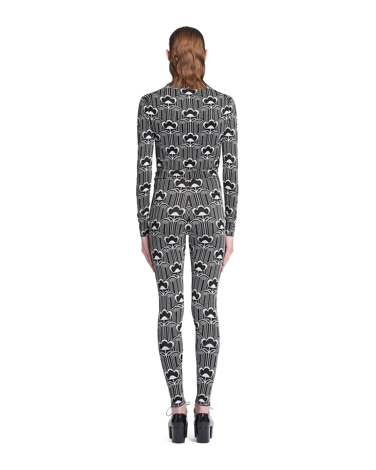 Viscose jacquard leggings - 4