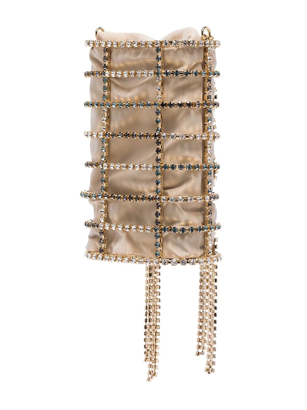 caged crystal-embellished mini bag - 3