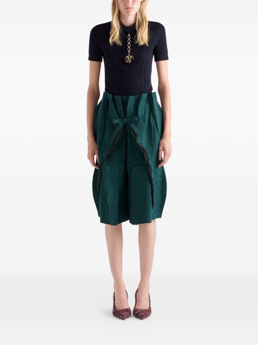 pendant-embellishment ribbed sweater - 2