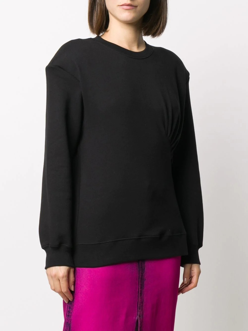 gathered-detail sweatshirt - 3