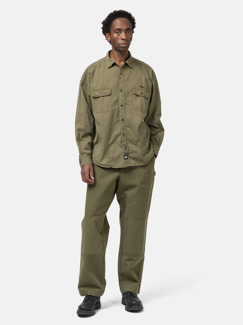 NEIGHBORHOOD Garment Dyed Shirt LS Olive Drab outlook
