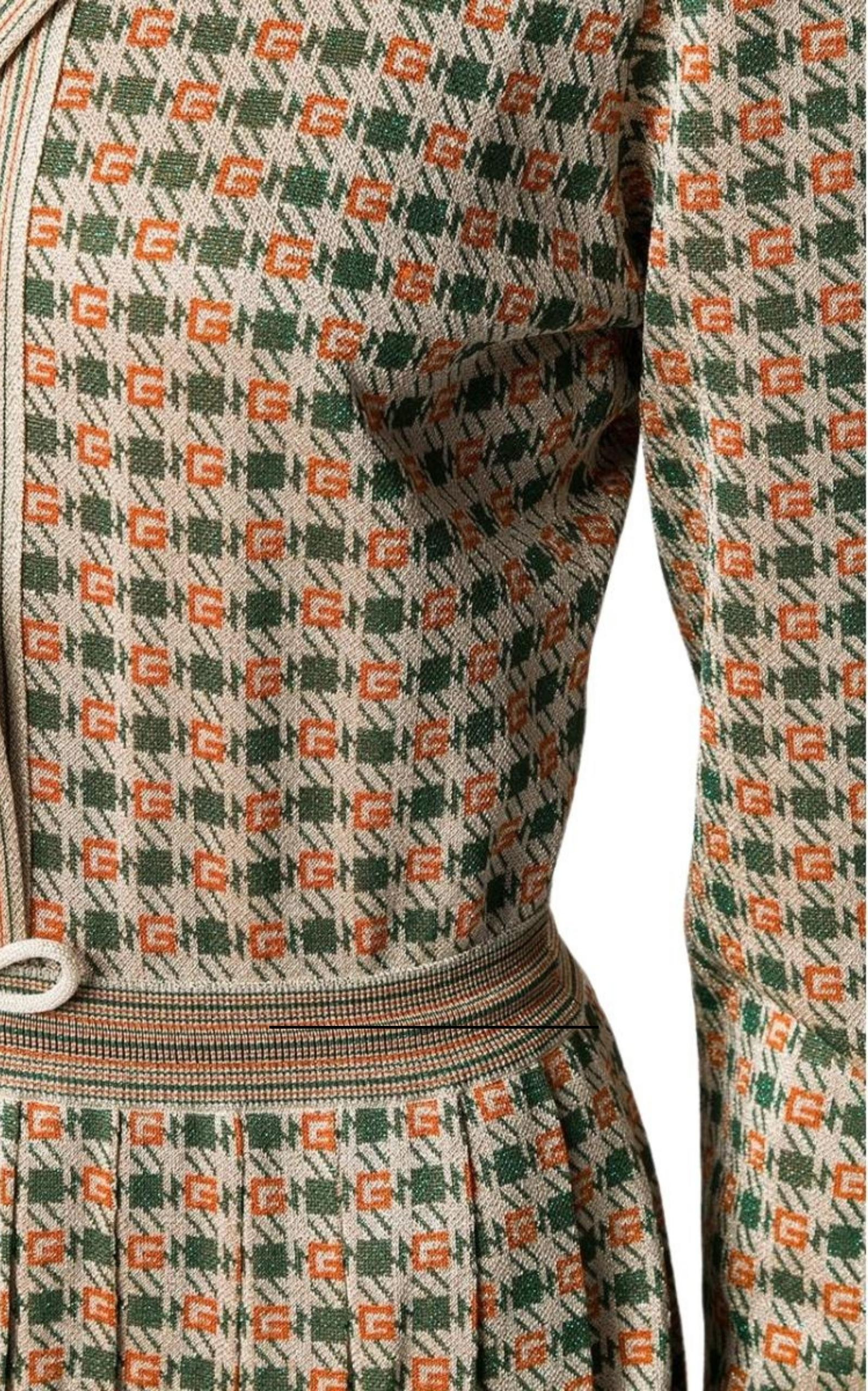 Gucci Long Square G Lamé Dress - 4