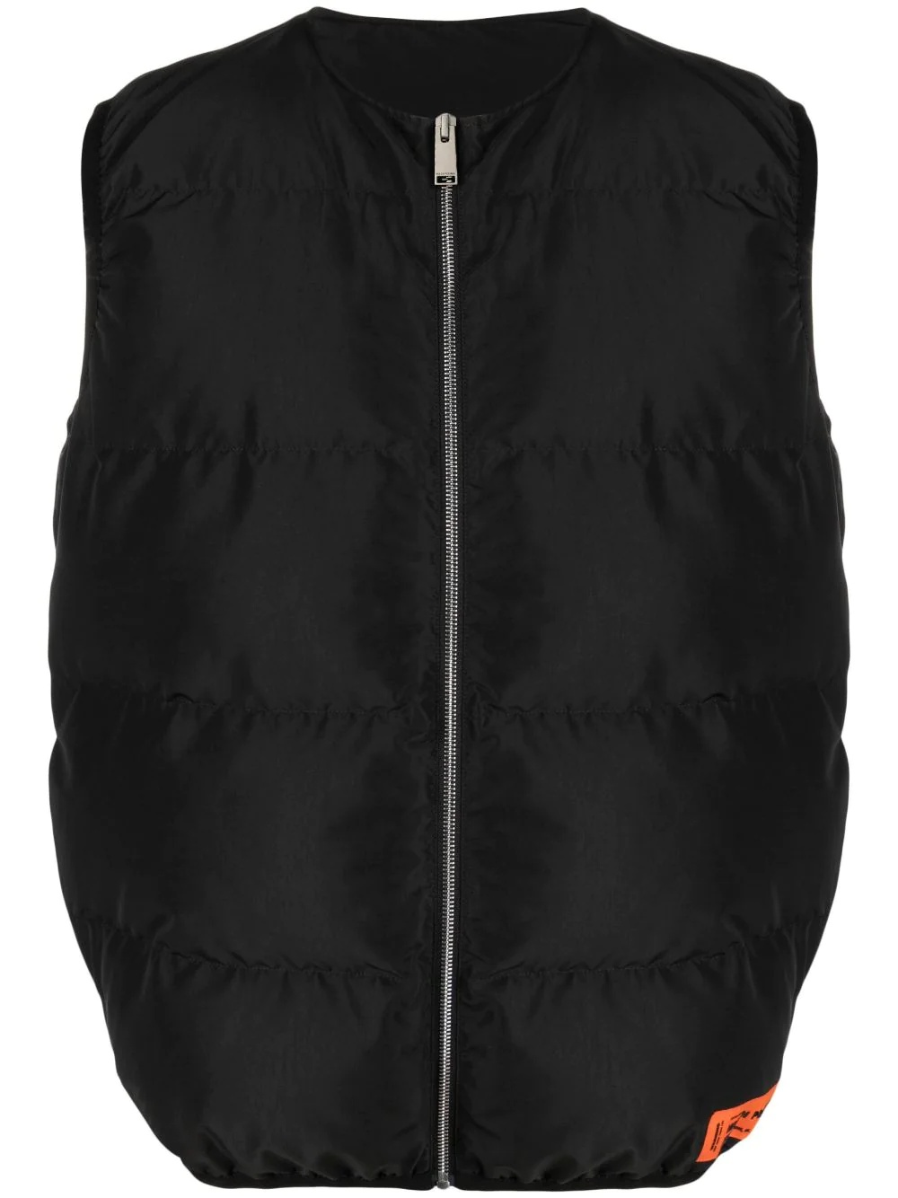 logo-tape padded gilet - 1