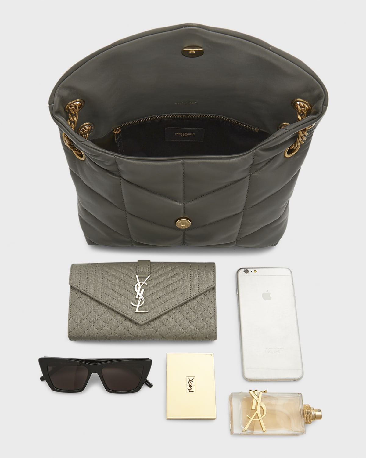 Lou Puffer Small YSL Shoulder Bag in Quilted Leather - 11