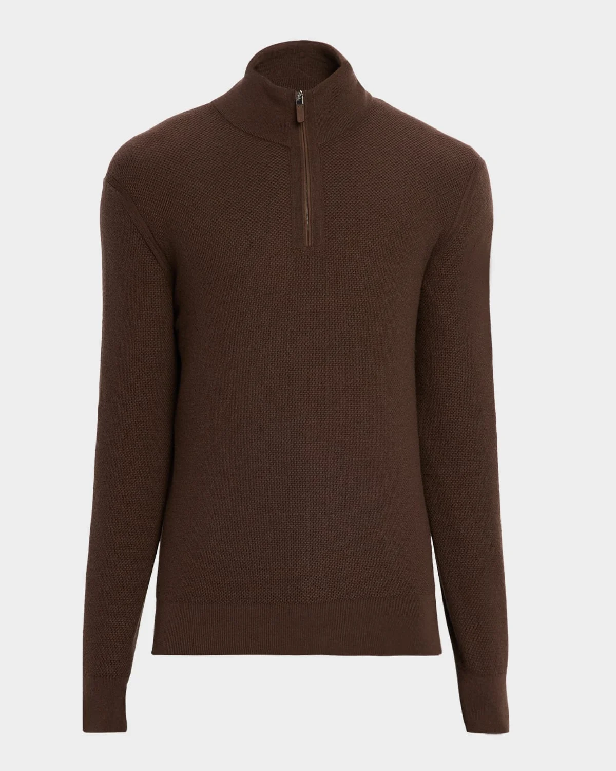 Men's Cashmere Waffle-Knit Quarter-Zip Sweater - 1
