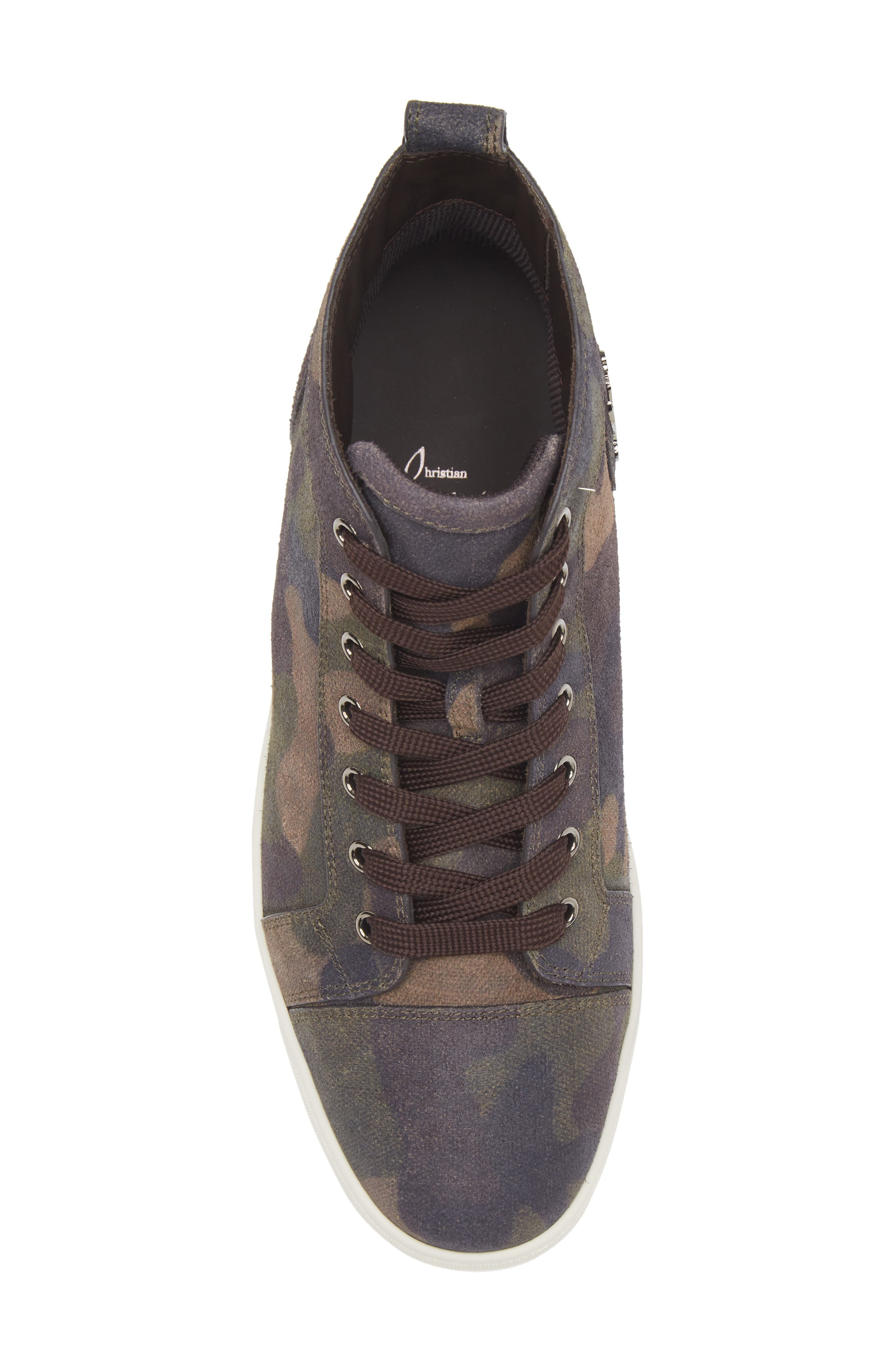 Christian Louboutin Louis Crosta Camouflage High Top Sneaker in Cafe/Green at Nordstrom - 5