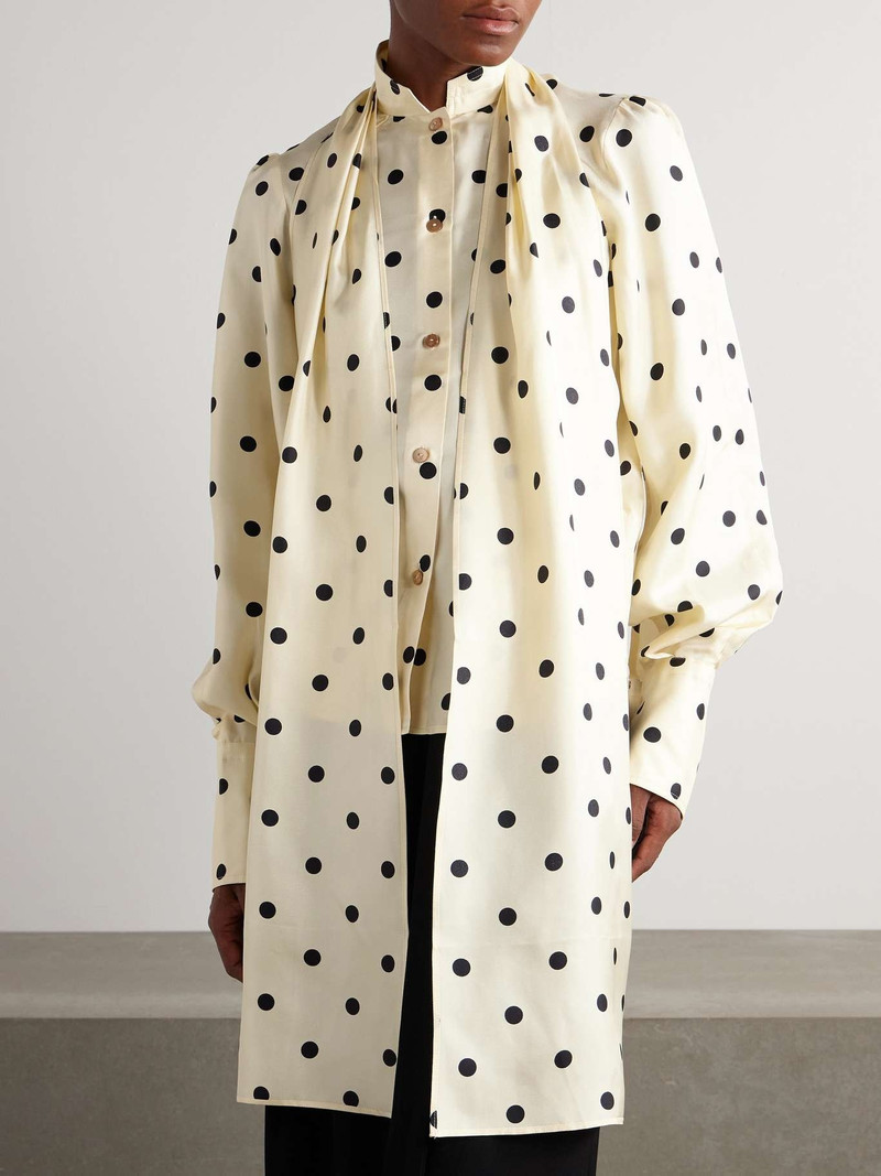 Pussy-bow polka-dot silk-twill blouse 3