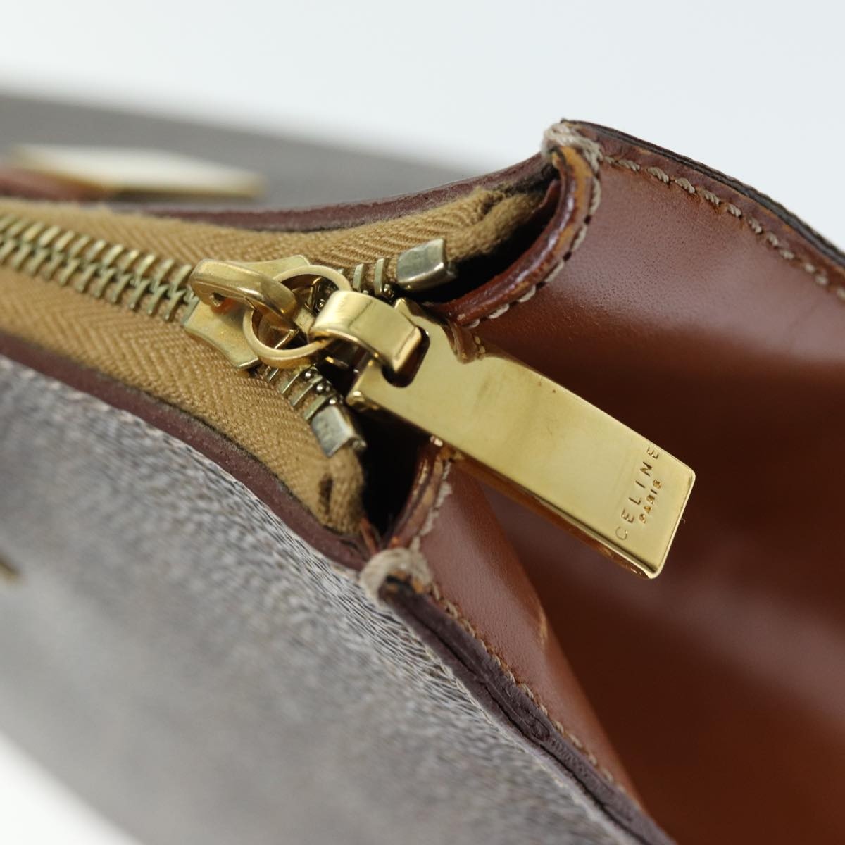 CELINE Macadam Canvas Hand Bag Pvc Brown - 9