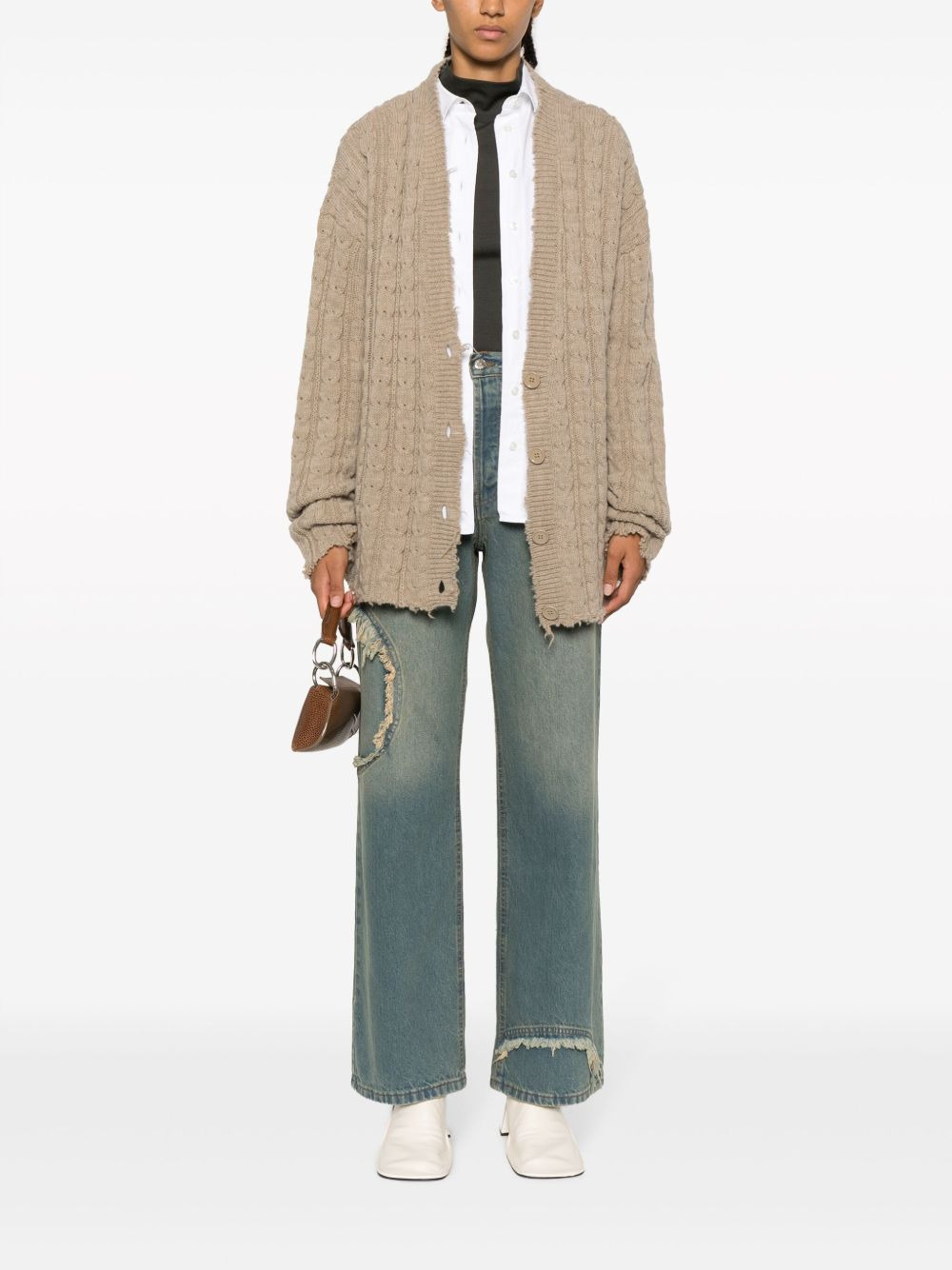 logo-patch wide-leg jeans - 2