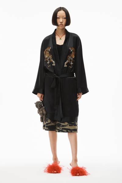 Alexander Wang TIGER EMBROIDERY ROBE IN SILK CHARMEUSE outlook