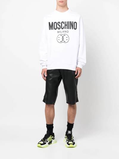 Moschino logo-print organic-cotton sweatshirt outlook