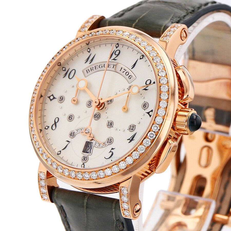 Pre-owned Breguet Marine Chronograph Chronograph Diamond White Dial Ladies Watch 8828BR/5D/586/DD00 - 3