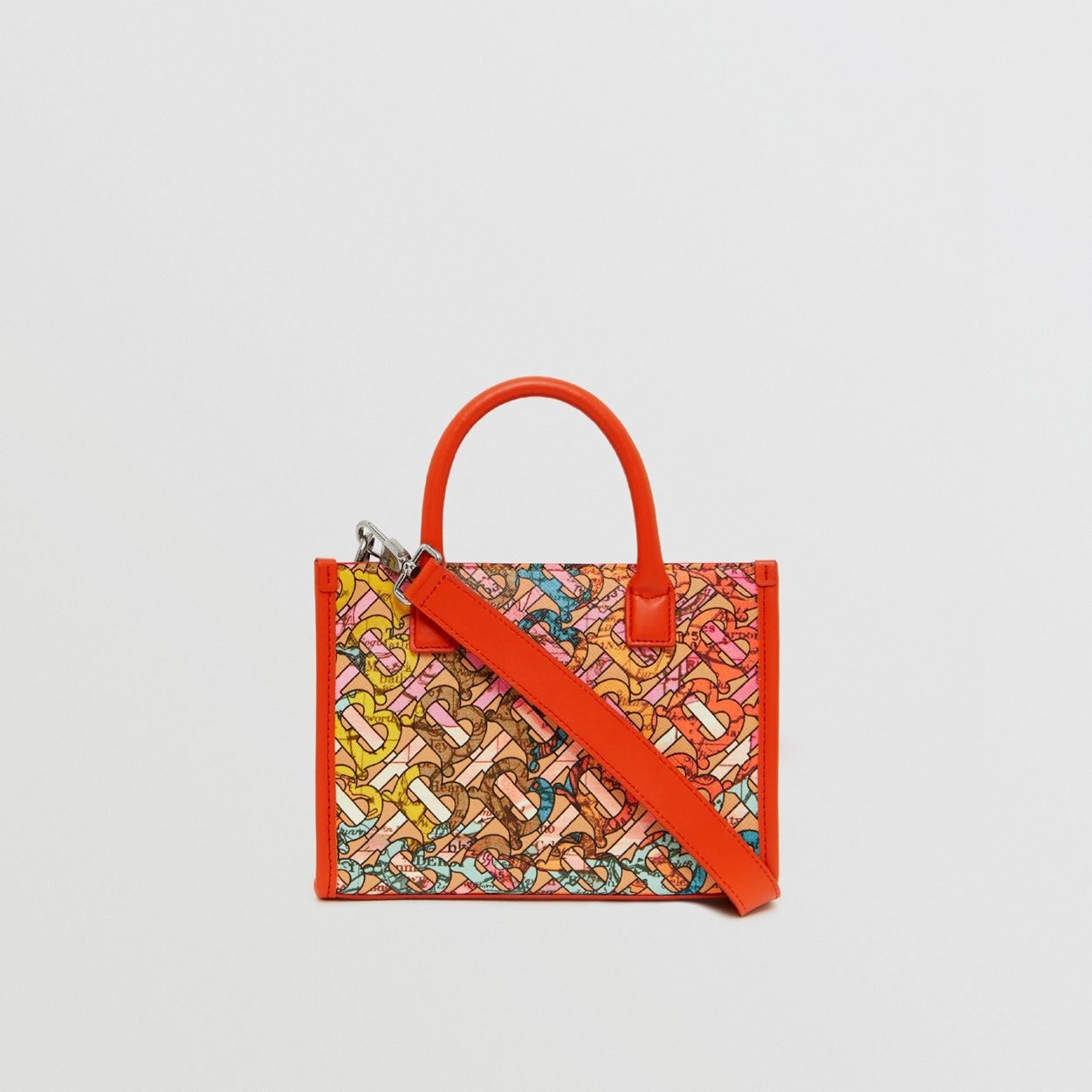 Mini Monogram Map Print and Leather Tote - 6