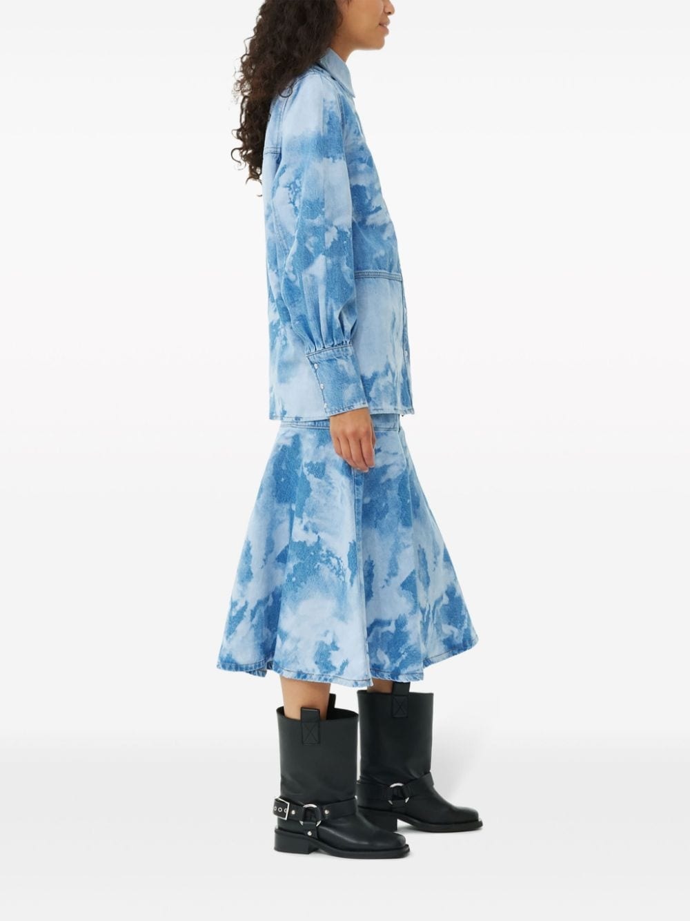 bleach-wash denim shirt - 3