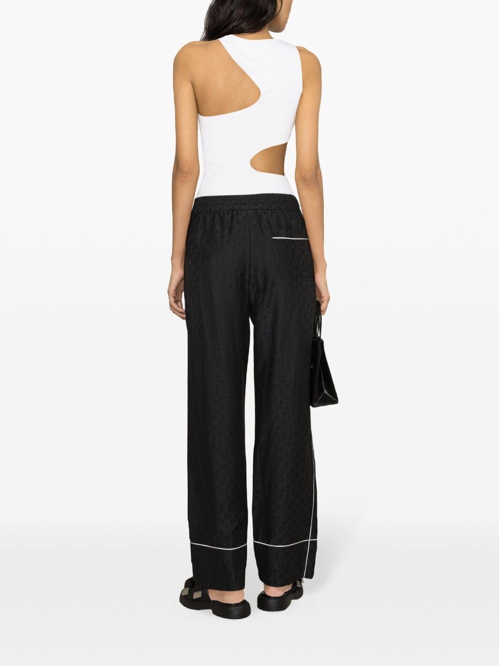 logo-jacquard straight-leg trousers - 4