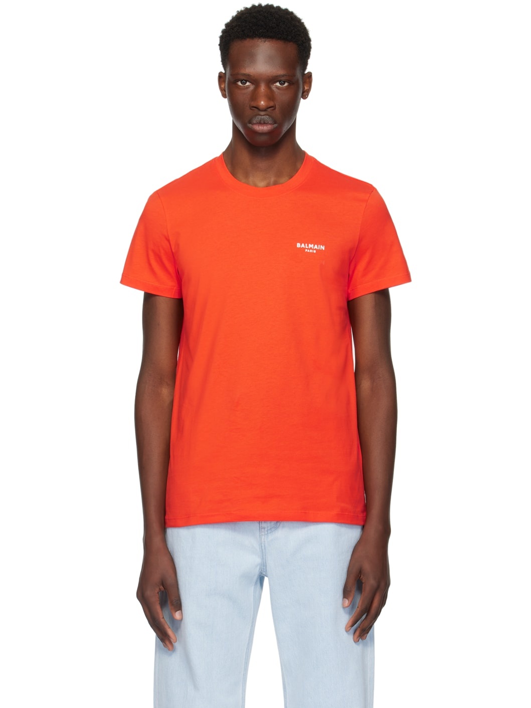 Orange Flocked T-Shirt - 1