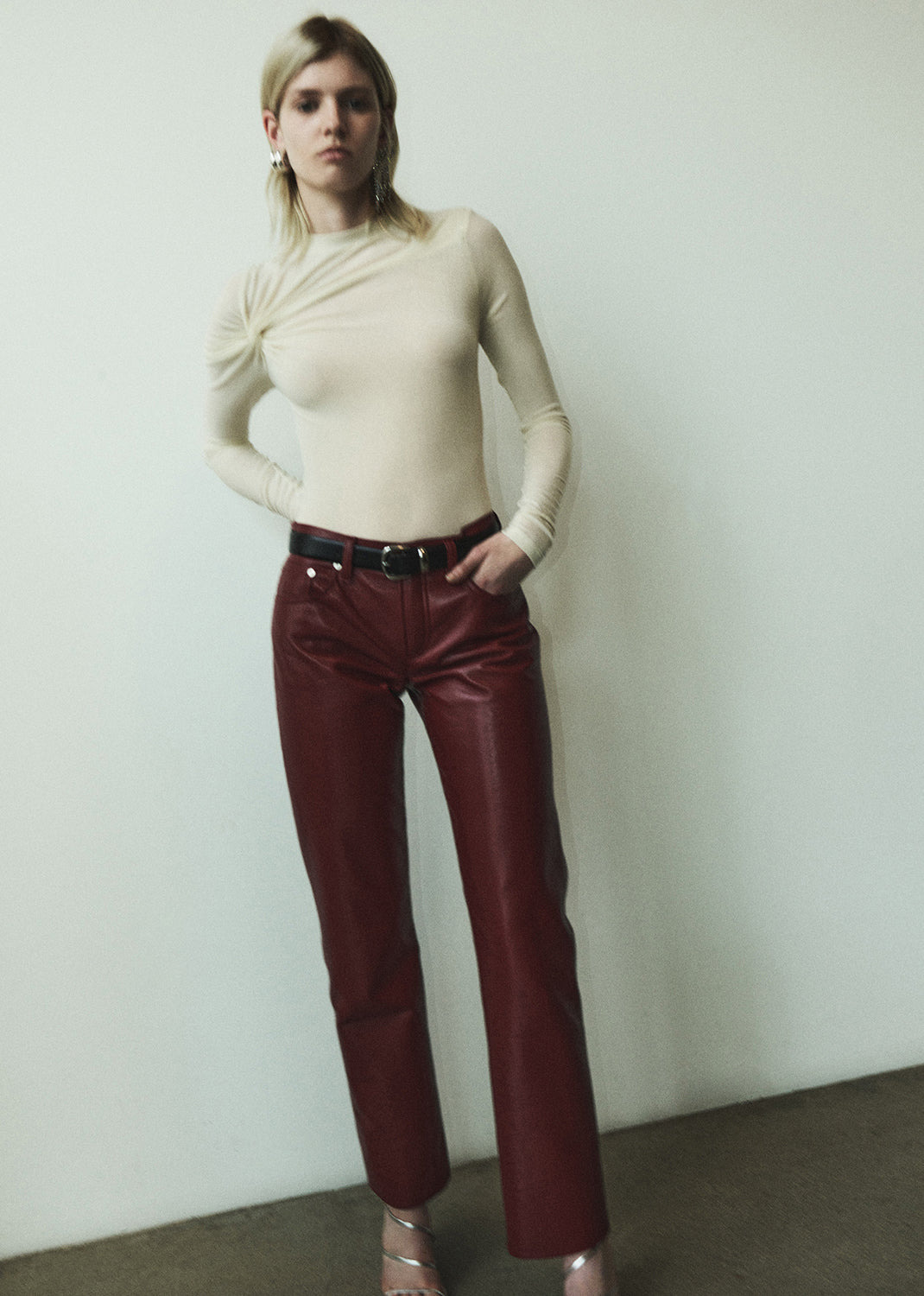 LISSA LONG SLEEVE TEE IN OAT MILK - 3