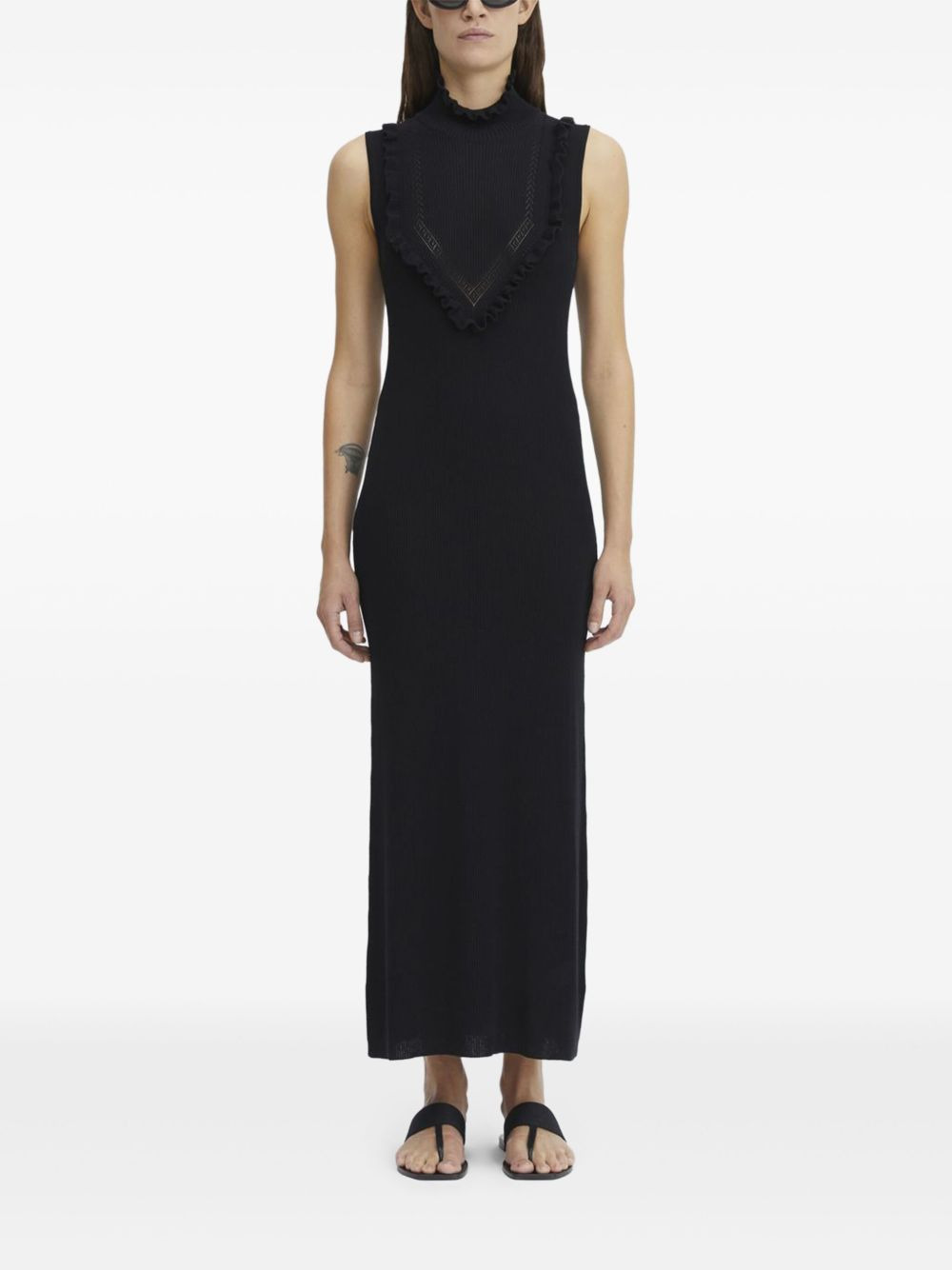 ribbed ruffle maxi dress - 2