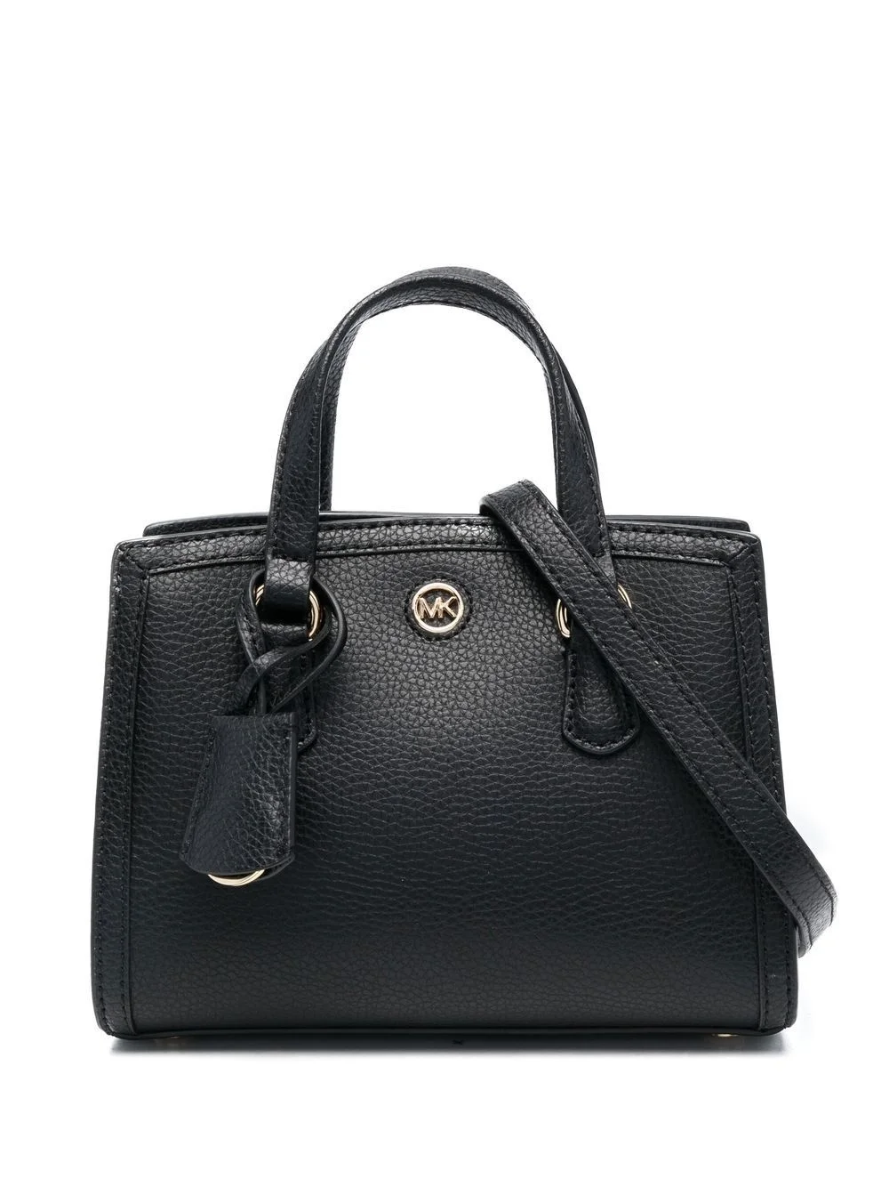 logo-plaque leather tote bag - 1