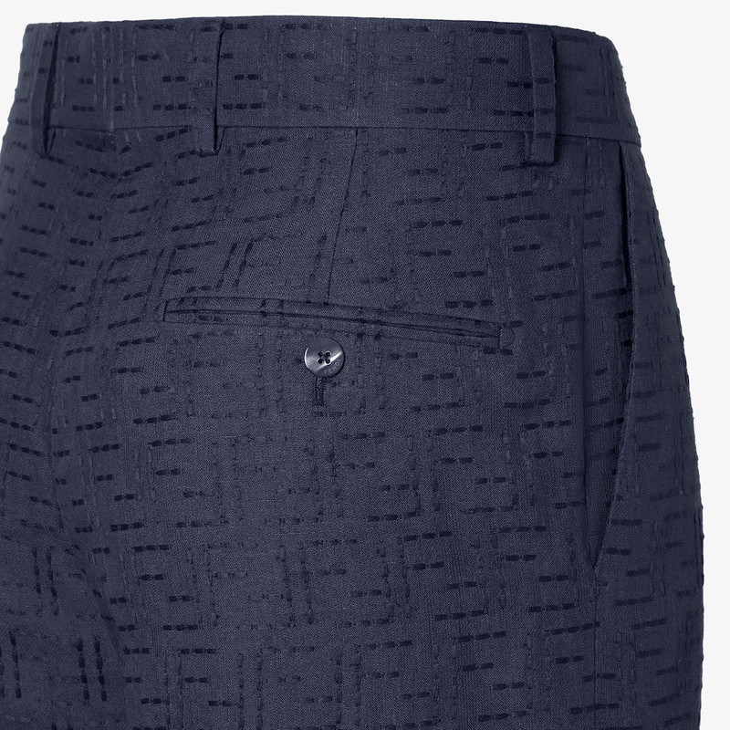 Bermudas Blue linen FF jacquard shorts 3