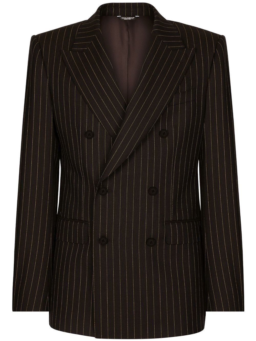 pinstripe double-breasted blazer - 1