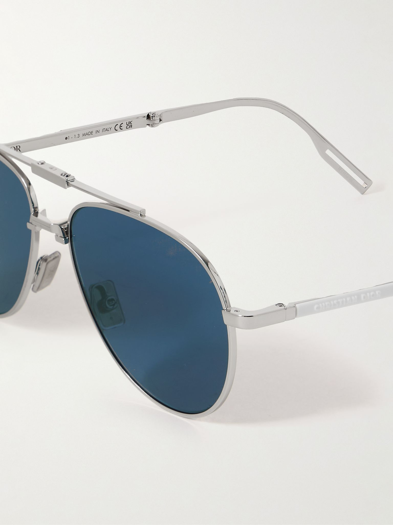 Dior90 A1U Aviator-Style Silver-Tone Sunglasses Silver - 3
