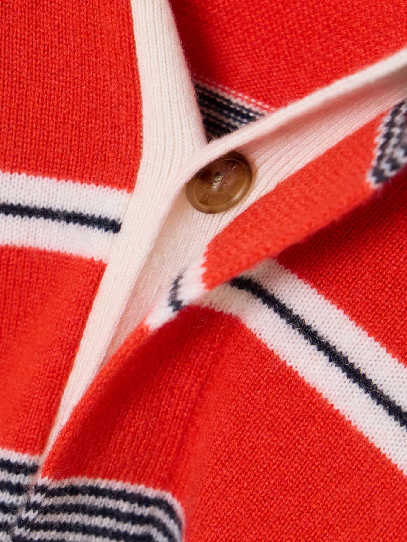 Striped cashmere polo shirt Red - 4
