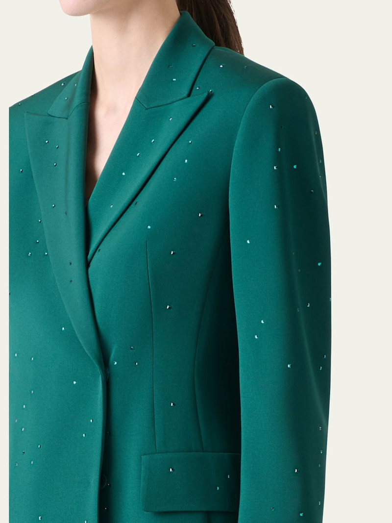 AKRIS Nadine Swarovski Stars Double-Breasted Silk Crepe Jacket outlook