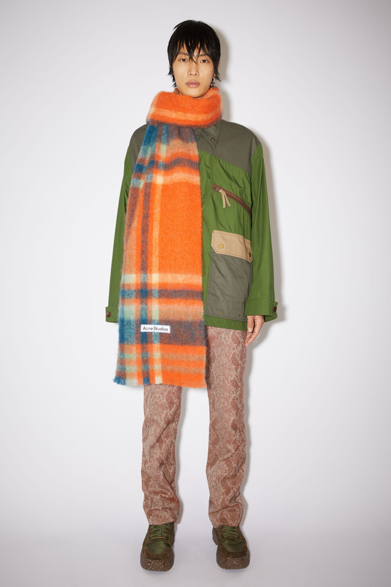 Checked scarf - Orange/blue 3