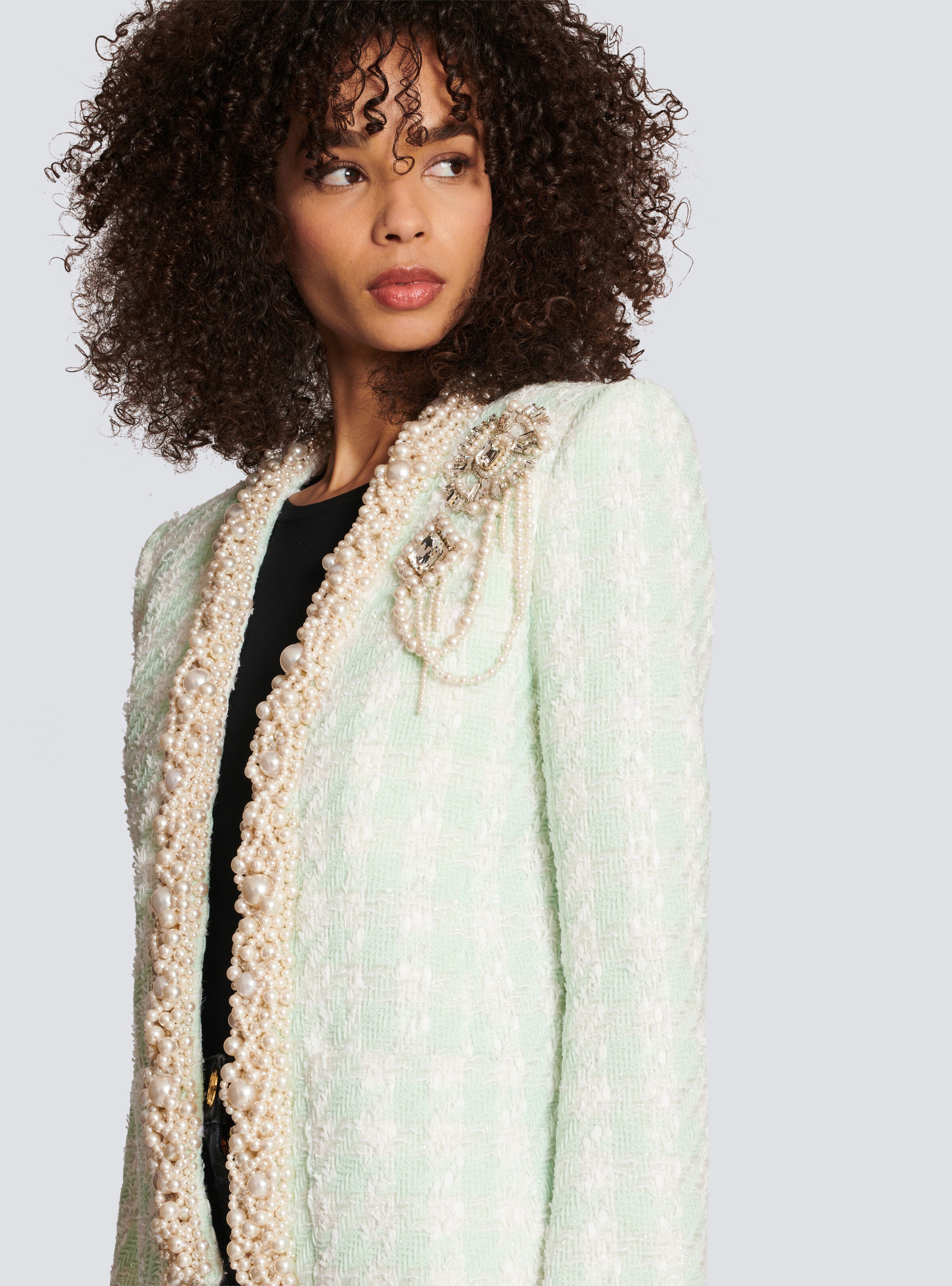 Tweed spencer jacket with embroidery - 2