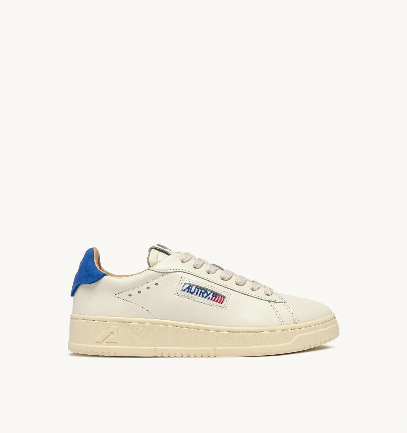 DALLAS LOW SNEAKERS IN MARSHMALLOW AND LAPIS BLUE LEATHER - 1