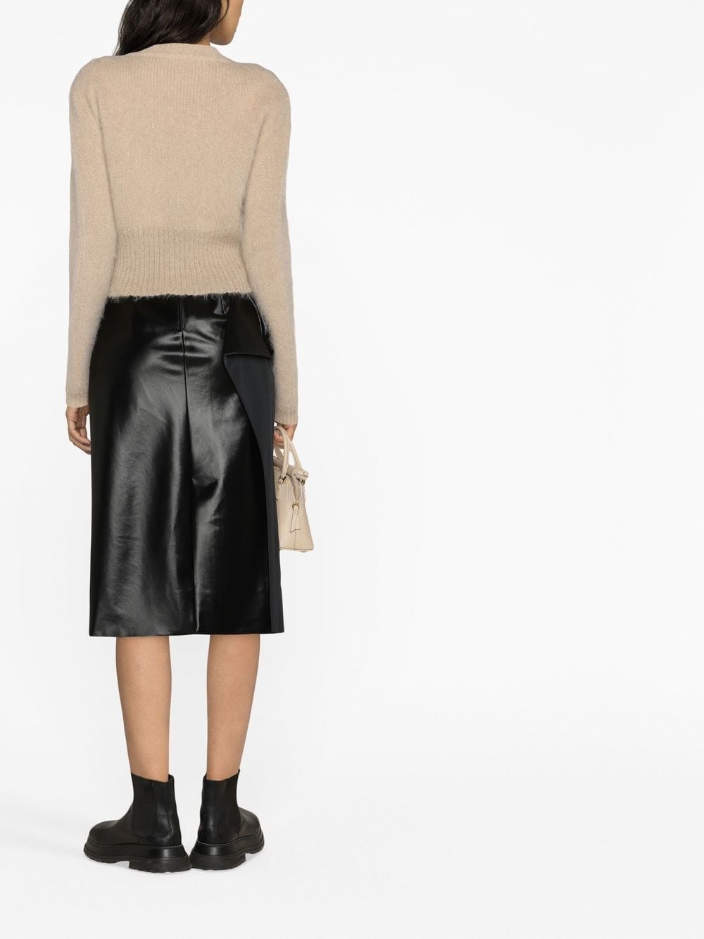 appliqué-detail faux-leather skirt - 3
