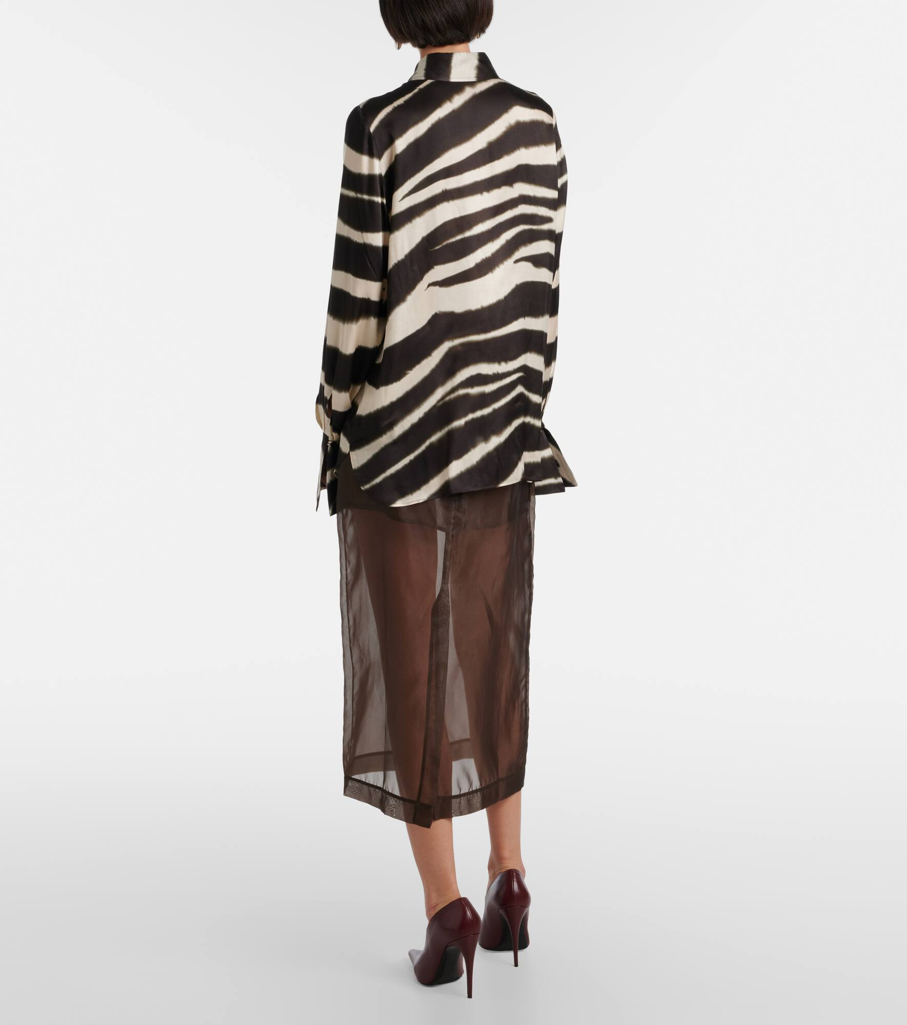 Printed satin shirt - 3