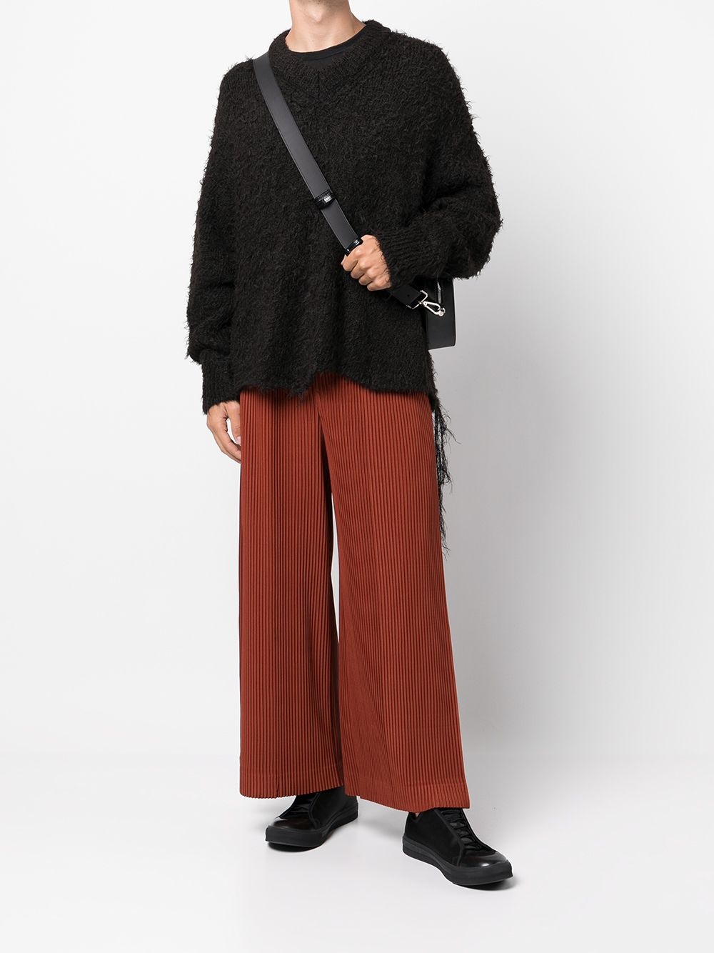 plissé wide leg trousers - 2