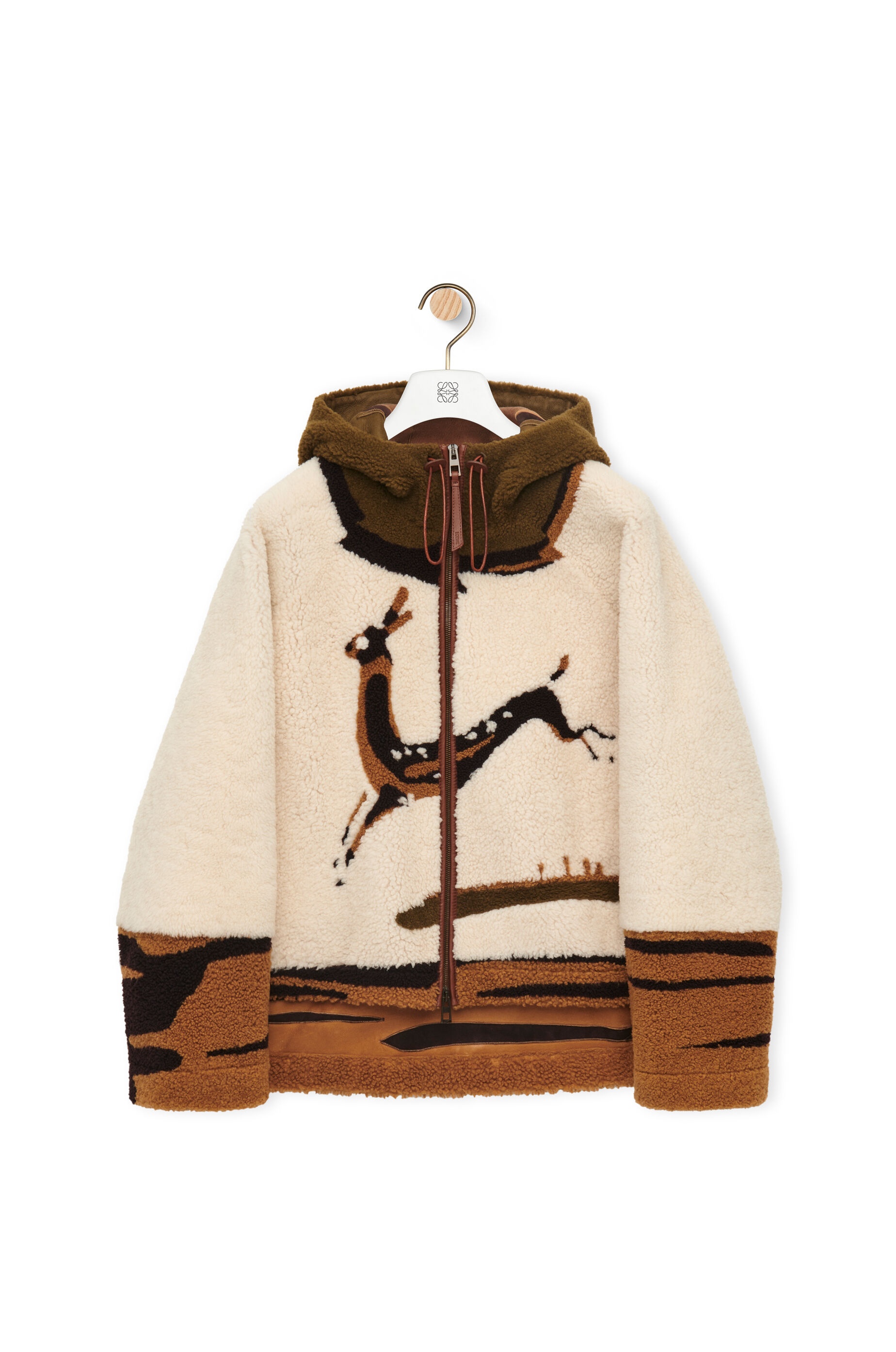 Hooded jacket in shearling - 1