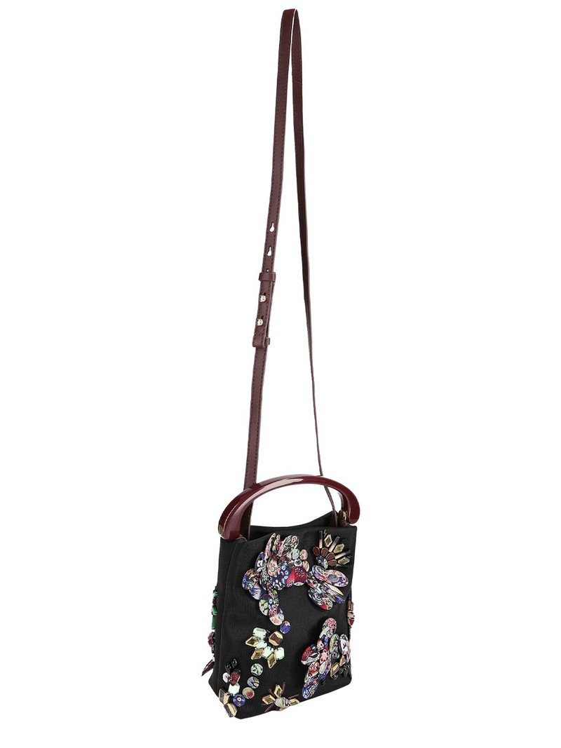 Micro bag with embroidery and resin handle 4
