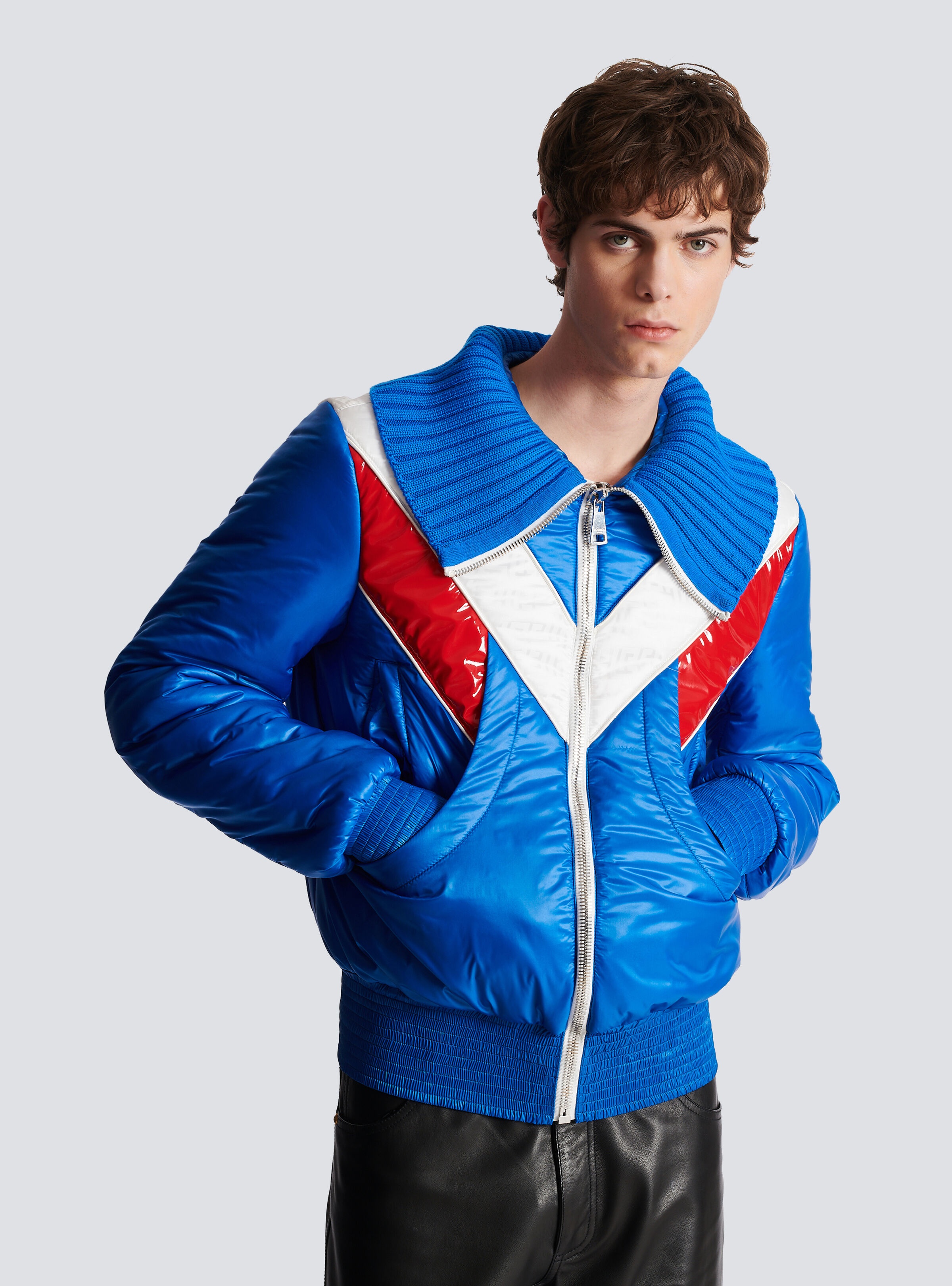 Nylon puffer jacket with contrasting effect - 6