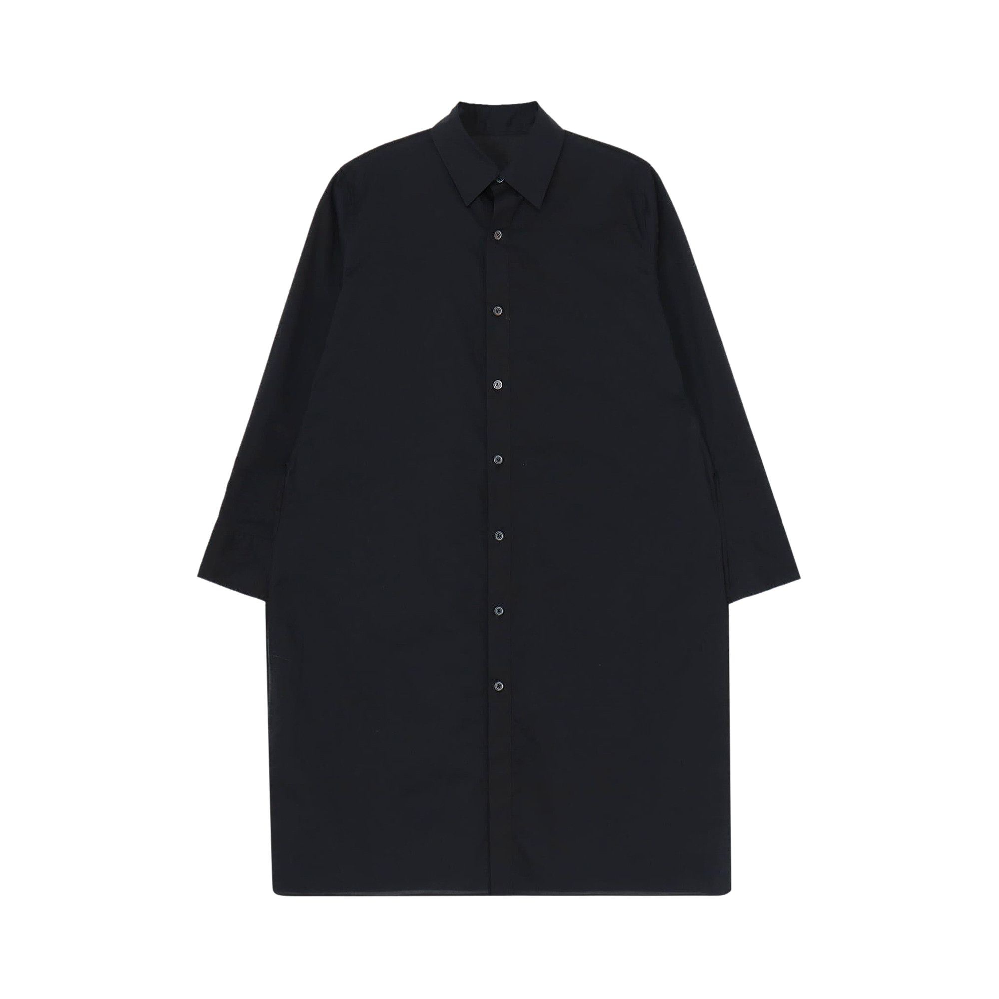 Yohji Yamamoto Side Slit Long Blouse 'Black' - 1